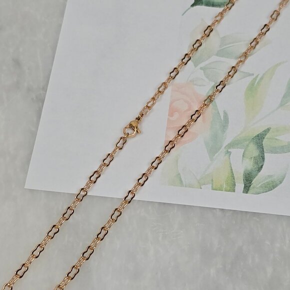Rose Gold Chain Necklace Gold Plated Dainty Unisex Jewelry, XPNL0002 - Picture 7 of 12